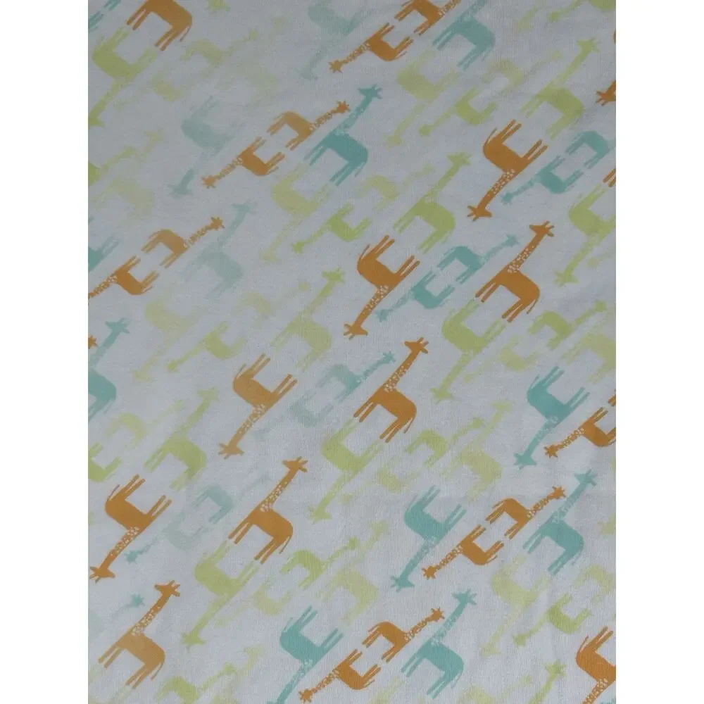 Carley Barley Giraffe Baby Blanket Organic Cotton Yellow Orange Blue Green White